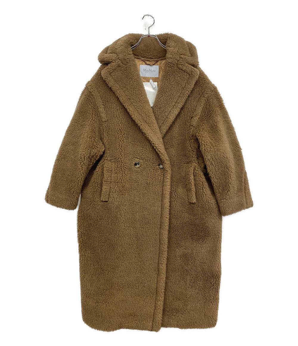 美品 MAX MARA ボアコート テディ キャメル ダブルボタン レディース SIZE M マックスマーラ