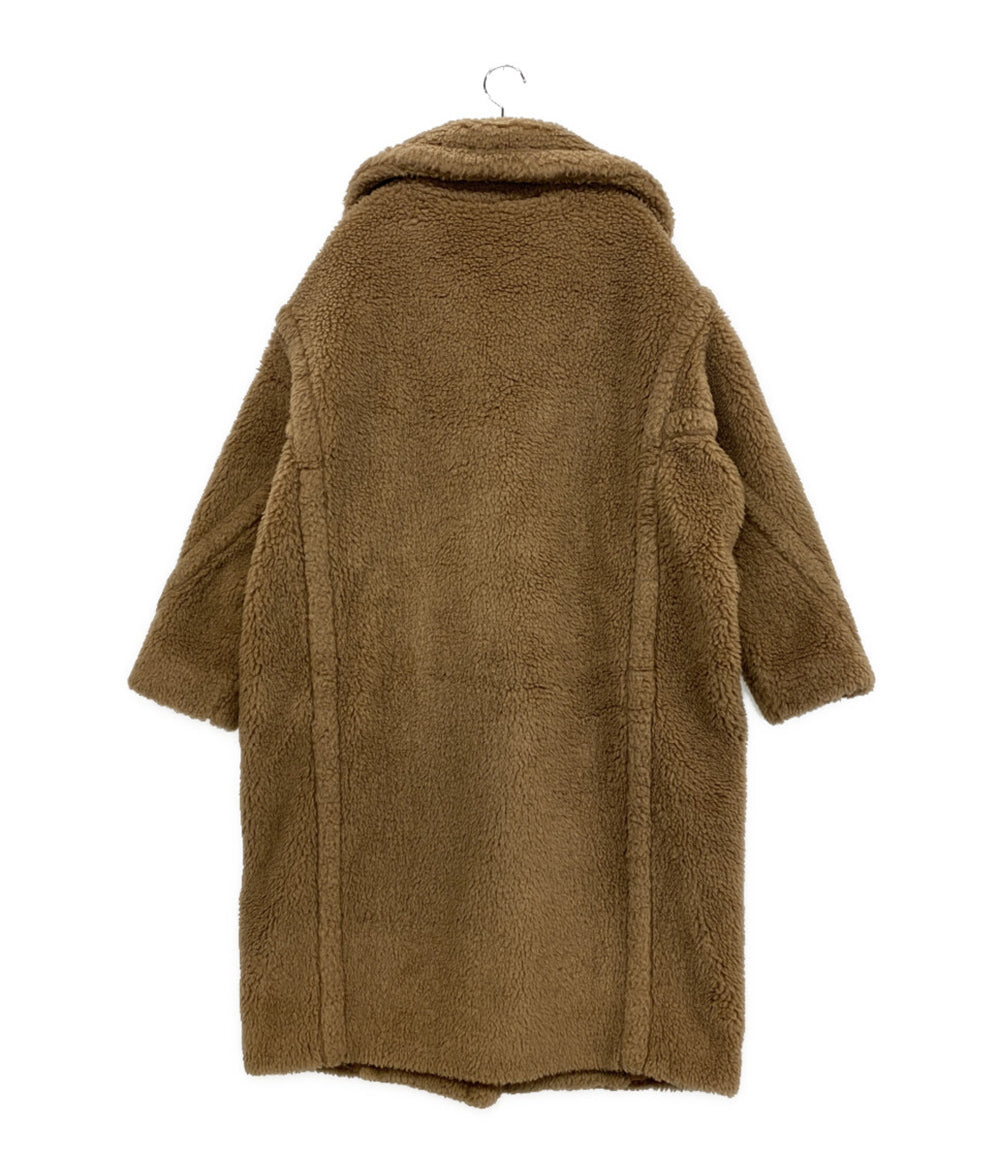 美品 MAX MARA ボアコート テディ キャメル ダブルボタン レディース SIZE M マックスマーラ
