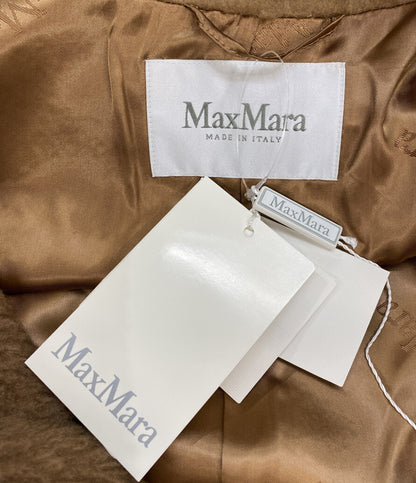 美品 MAX MARA ボアコート テディ キャメル ダブルボタン レディース SIZE M マックスマーラ