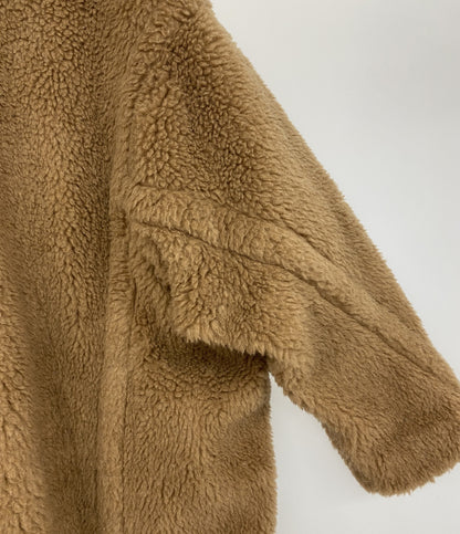 美品 MAX MARA ボアコート テディ キャメル ダブルボタン レディース SIZE M マックスマーラ