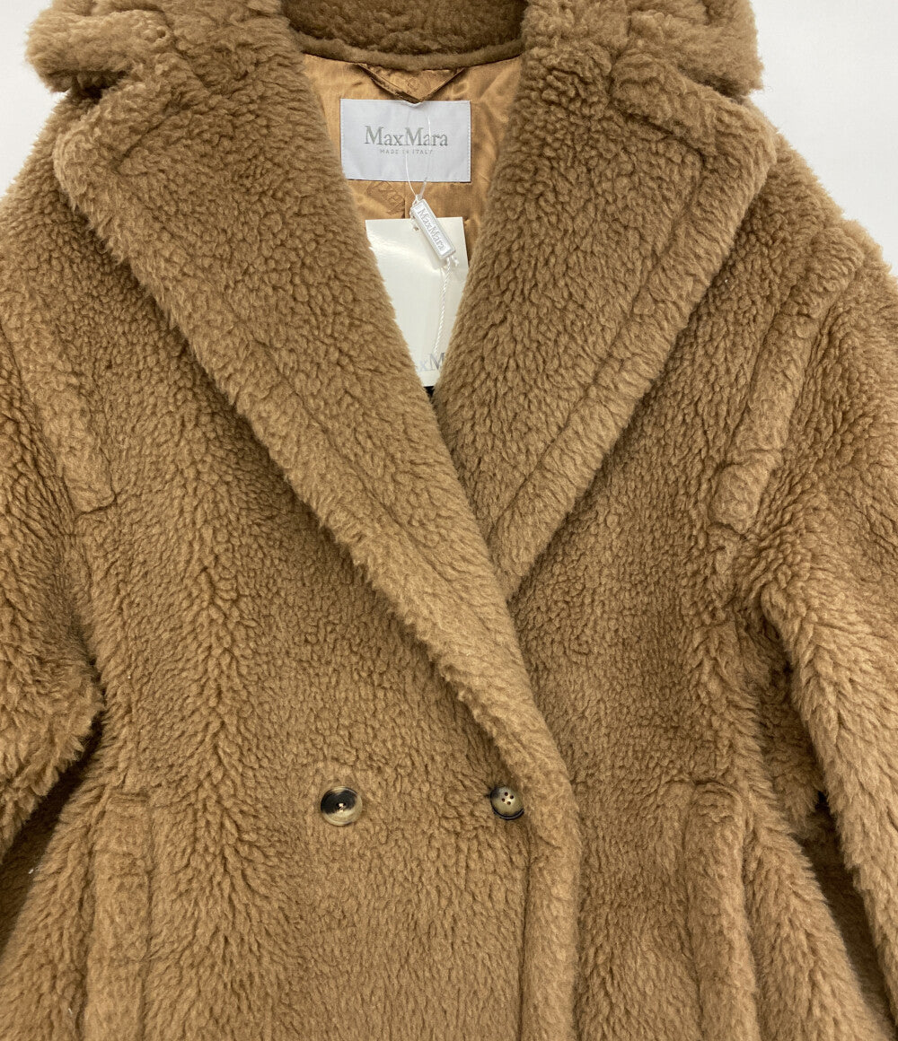美品 MAX MARA ボアコート テディ キャメル ダブルボタン レディース SIZE M マックスマーラ