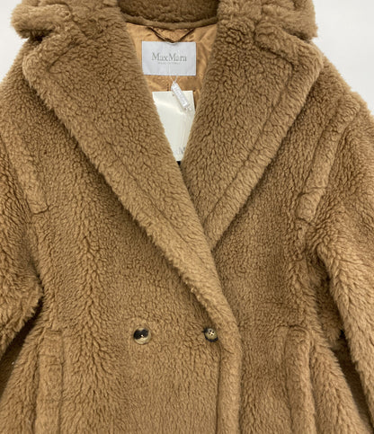 美品 MAX MARA ボアコート テディ キャメル ダブルボタン レディース SIZE M マックスマーラ