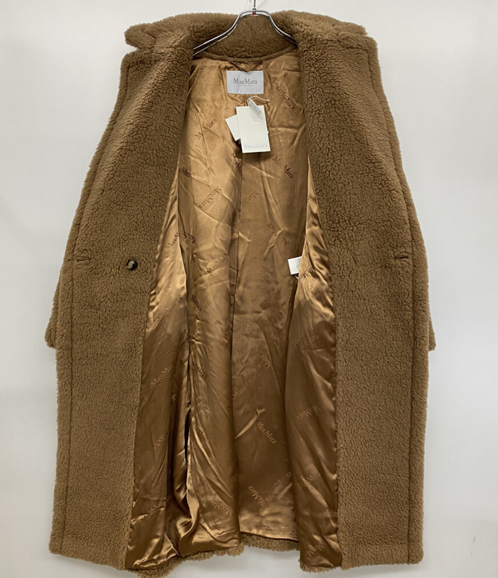 美品 MAX MARA ボアコート テディ キャメル ダブルボタン レディース SIZE M マックスマーラ