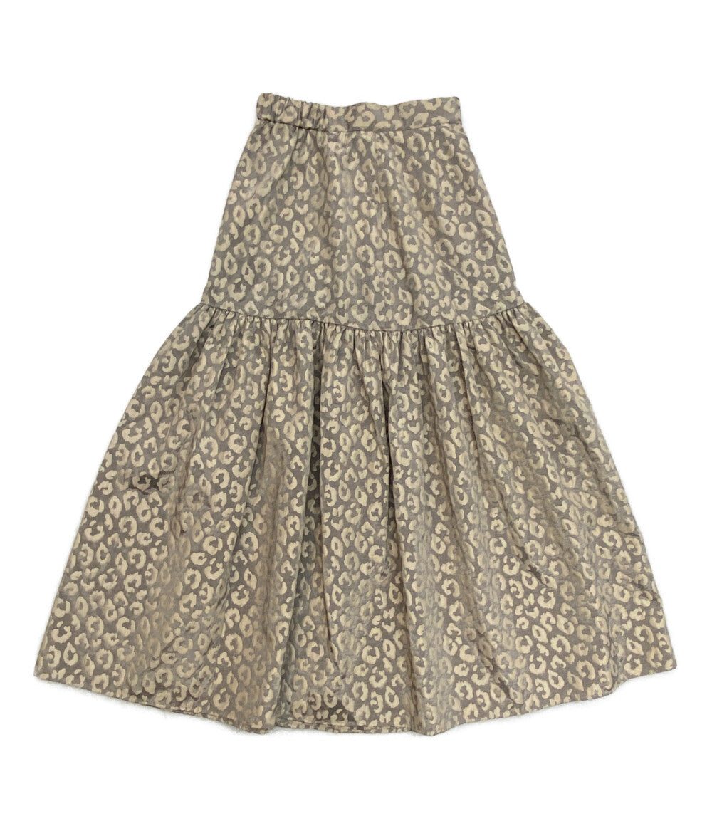 DOUBLE STANDARD CLOTHING レオパードジャガードティアードスカート レディース SIZE 36 ダブルスタンダードクロージング