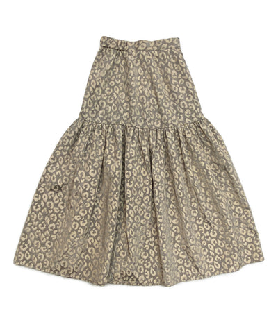 DOUBLE STANDARD CLOTHING レオパードジャガードティアードスカート レディース SIZE 36 ダブルスタンダードクロージング