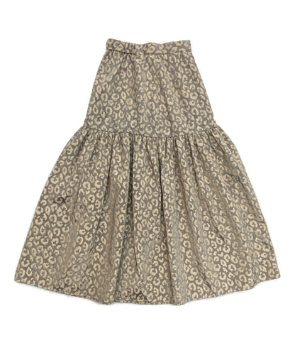 DOUBLE STANDARD CLOTHING レオパードジャガードティアードスカート レディース SIZE 36 ダブルスタンダードクロージング