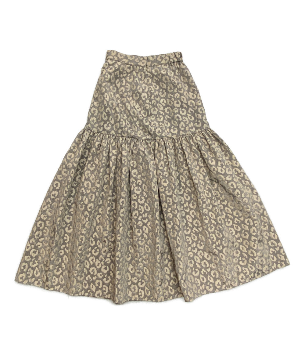 DOUBLE STANDARD CLOTHING レオパードジャガードティアードスカート レディース SIZE 36 ダブルスタンダードクロージング
