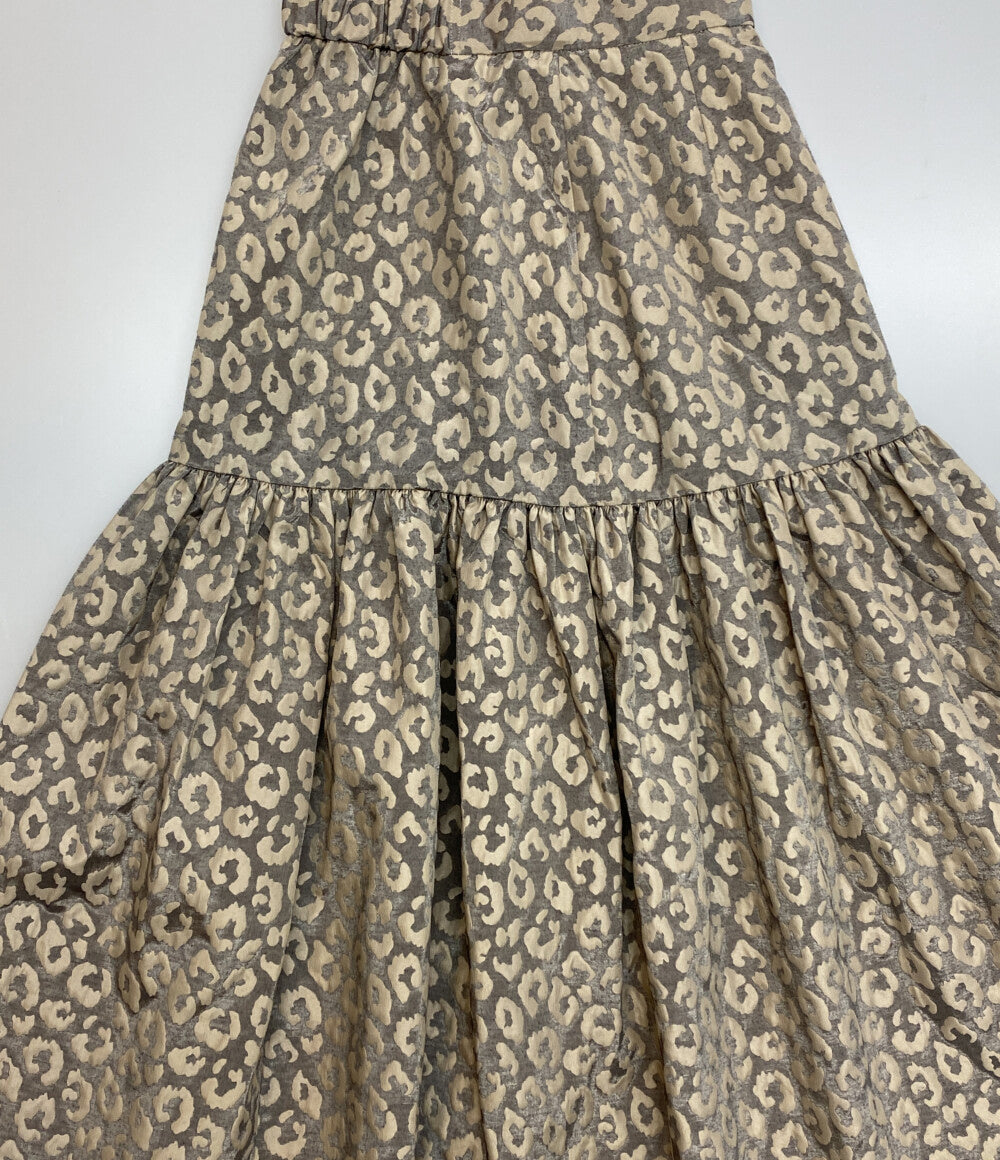 DOUBLE STANDARD CLOTHING レオパードジャガードティアードスカート レディース SIZE 36 ダブルスタンダードクロージング