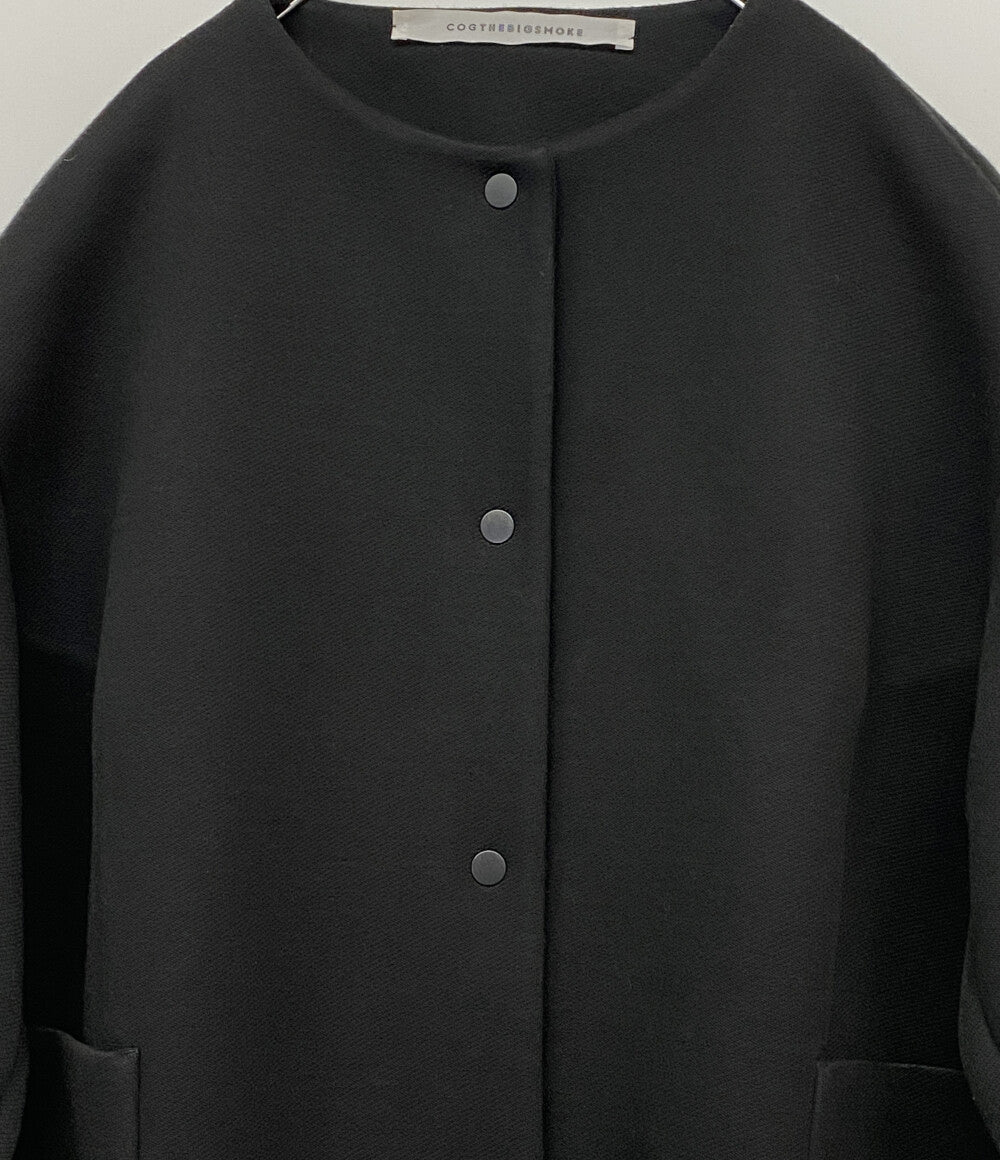 COGTHEBIGSMOKE コグザビッグスモーク ノーカラーコート ブラック 5802