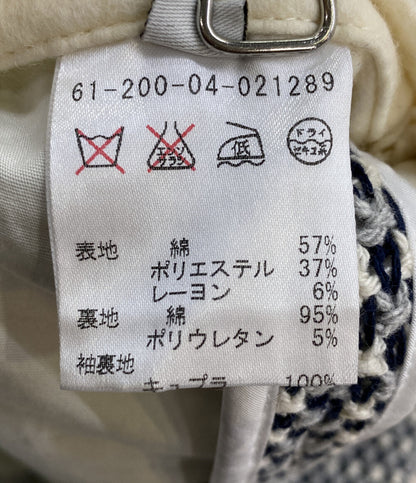 ESTNATION テーラードジャケット 総柄 ホワイト ブラック 61-200-04-021289 メンズ SIZE S エストネーション