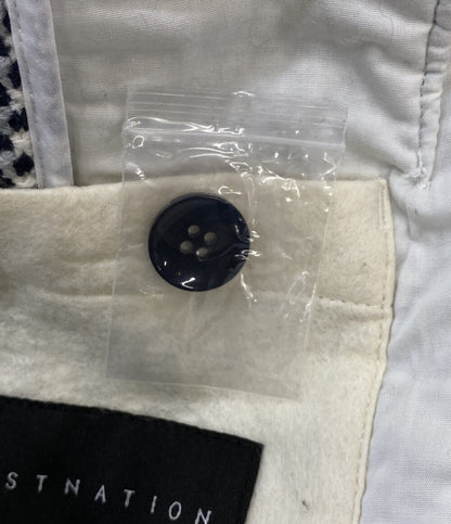 ESTNATION テーラードジャケット 総柄 ホワイト ブラック 61-200-04-021289 メンズ SIZE S エストネーション