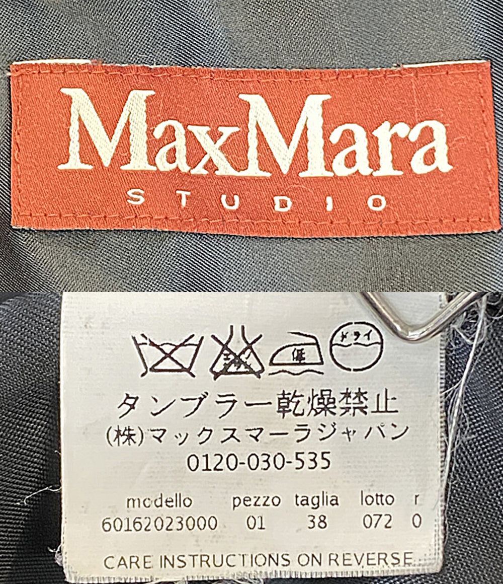MAX MARA STUDIO ステュディオ コート ブラック ベルト付き 60162023000 レディース SIZE 38 マックスマーラ