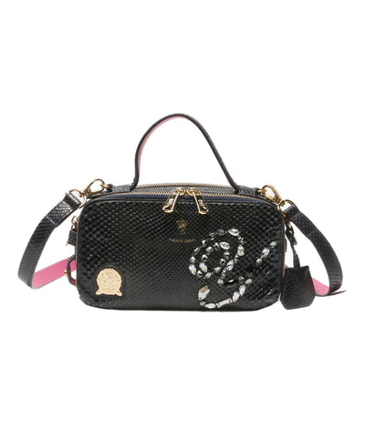 A.D.M.J. ショルダーバッグ ビジュー装飾 鱗風 レディース エーディーエムジェイ