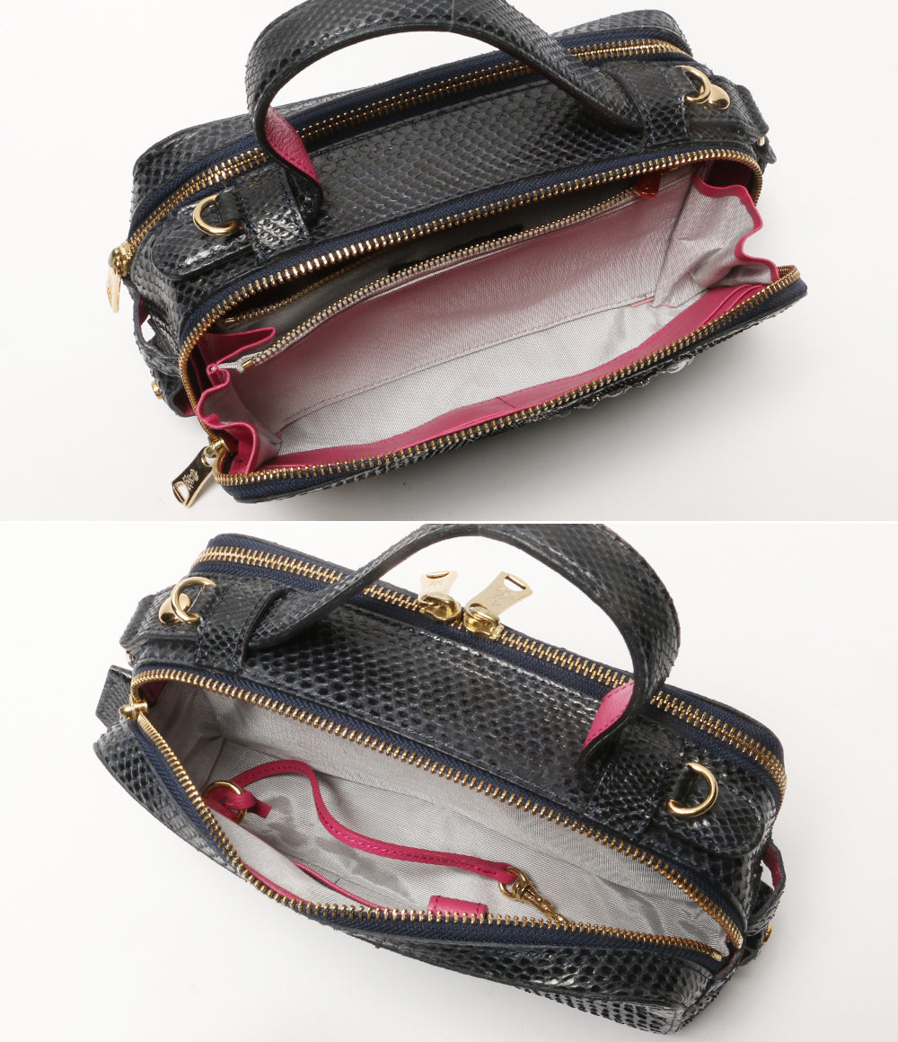 A.D.M.J. ショルダーバッグ ビジュー装飾 鱗風 レディース エーディーエムジェイ