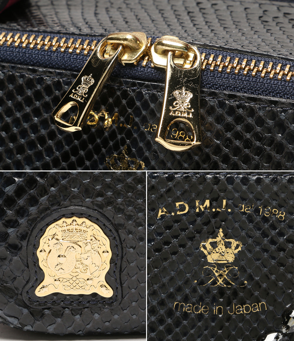 A.D.M.J. ショルダーバッグ ビジュー装飾 鱗風 レディース エーディーエムジェイ