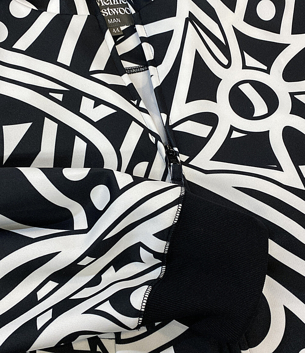 美品 VIVIENNE WESTWOOD パーカー Big Orbs 総柄 フルジップ VW-J2-75048 メンズ SIZE 44 ヴィヴィアンウエストウッド