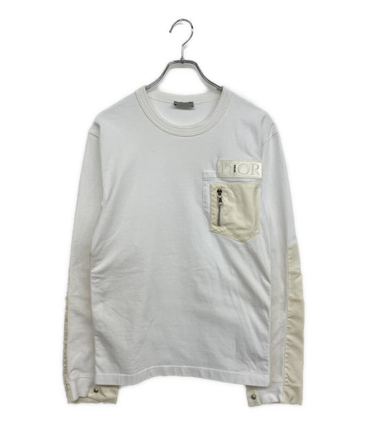 美品 DIOR HOMME 長袖Ｔシャツ ×Sacai Docking Side Slit Tee 213J642A0554 メンズ SIZE S ディオールオム