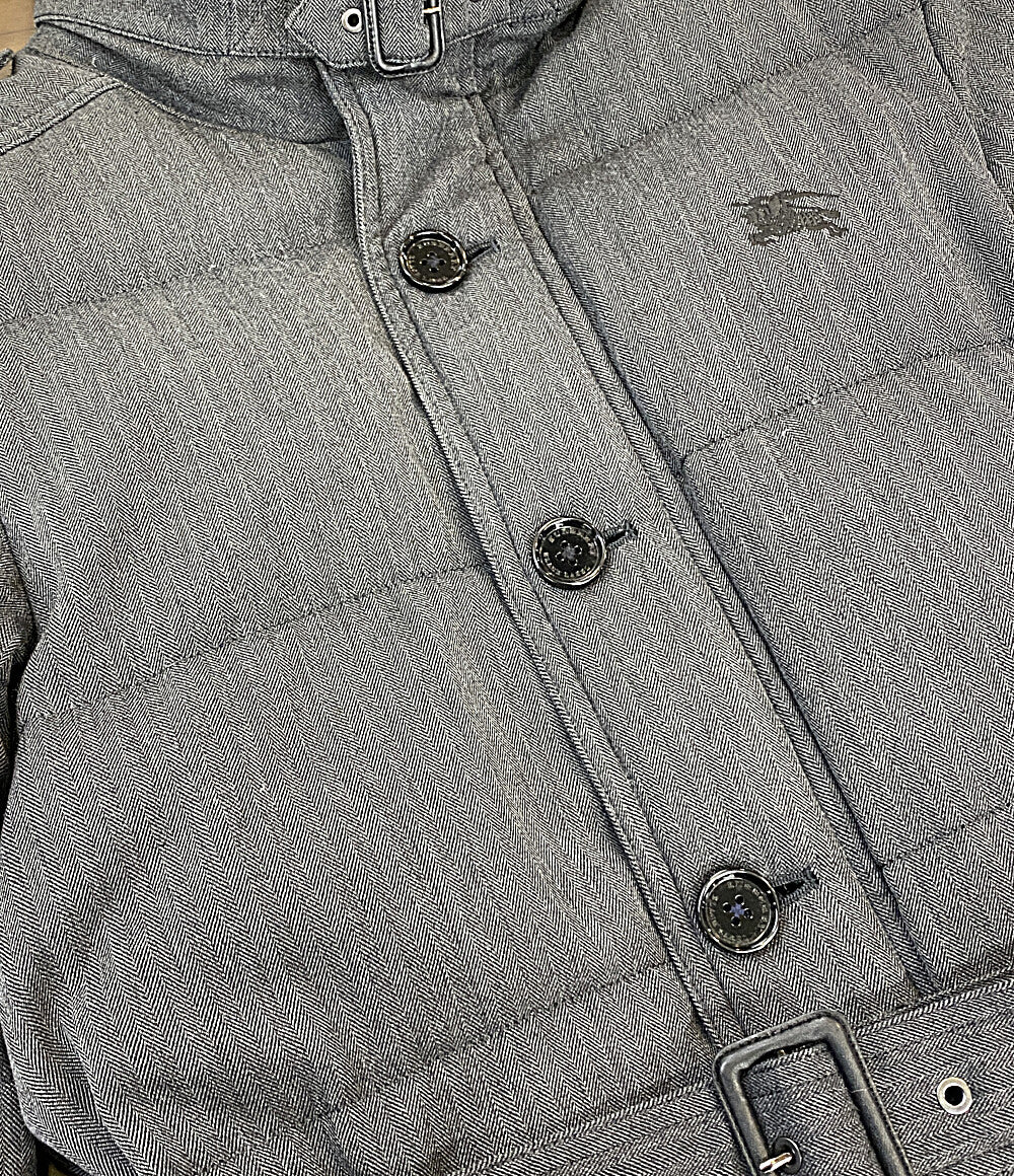 BURBERRY BLACK LABEL ダウンロングコート グレー D1F71-657-07 メンズ SIZE M バーバリーブラックレーベル