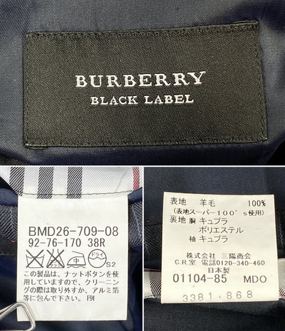BURBERRY BLACK LABEL ウールスーツ セットアップ ストライプ メンズ SIZE 38 バーバリーブラックレーベル