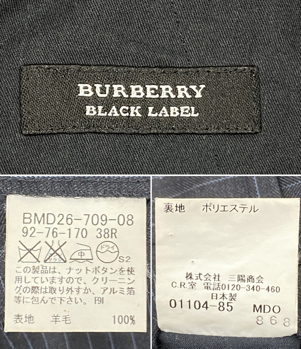 BURBERRY BLACK LABEL ウールスーツ セットアップ ストライプ メンズ SIZE 38 バーバリーブラックレーベル