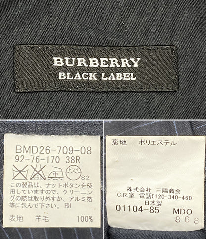 BURBERRY BLACK LABEL ウールスーツ セットアップ ストライプ メンズ SIZE 38 バーバリーブラックレーベル