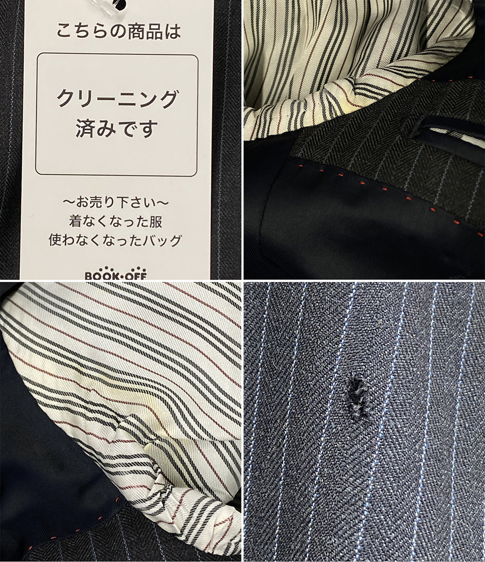 3*3様 Burberry MA-1 セットアップ ウール素材 厚手 BURBERRY BLACK LABEL ウールスーツ セットアップ ストライプ メンズ