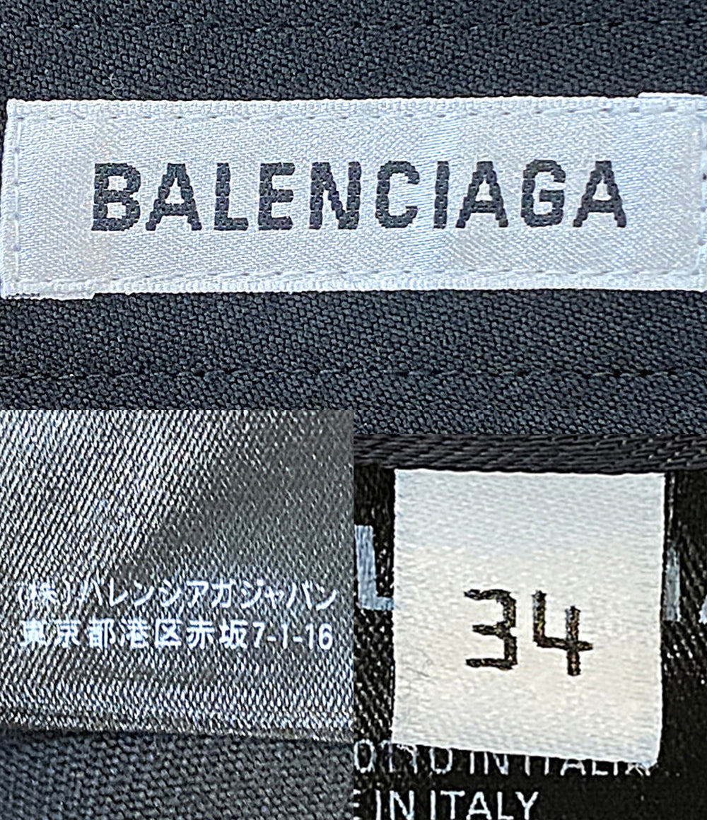 美品 BALENCIAGA ブラック切替しスカート 658816 レディース SIZE 34 バレンシアガ