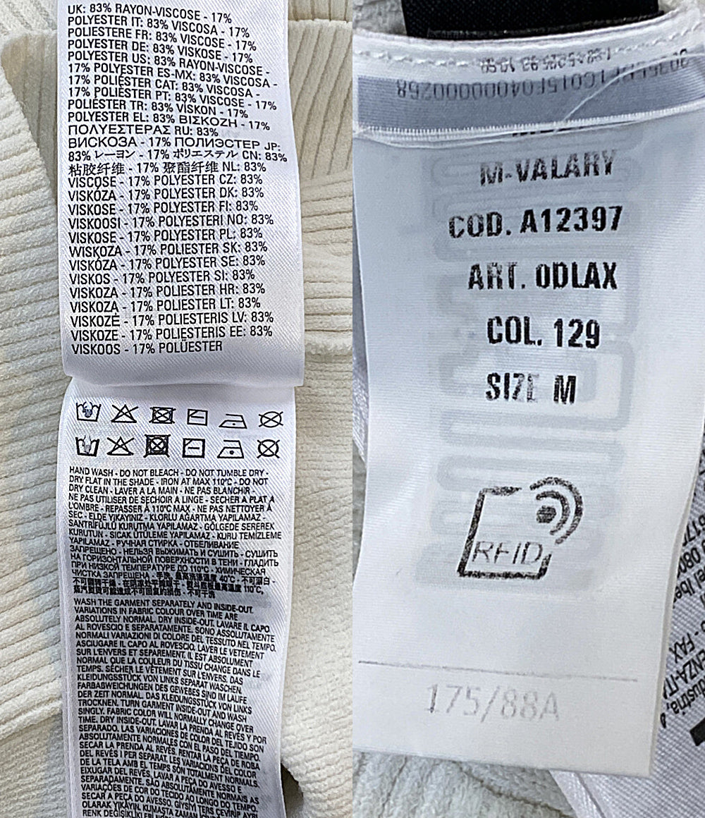 美品 DIESEL ニット Dロゴエンブレムリブカットソー ホワイト レディース SIZE M ディーゼル