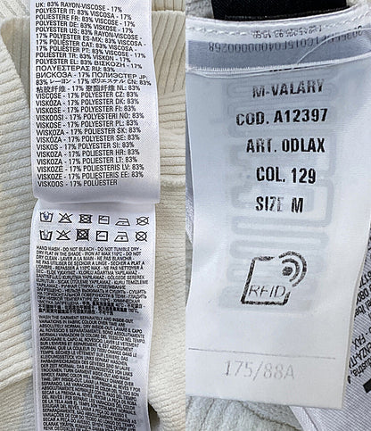 美品 DIESEL ニット Dロゴエンブレムリブカットソー ホワイト レディース SIZE M ディーゼル