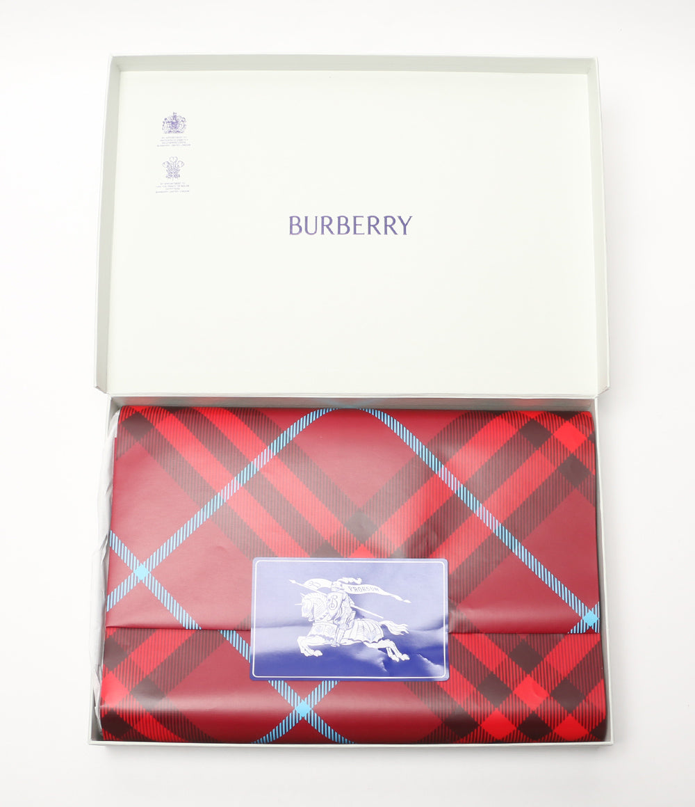 美品 BURBERRY ウール混スカーフ B SHIELD JACQUARD SCARF ベージュ×ダークブラウン レディース バーバリー