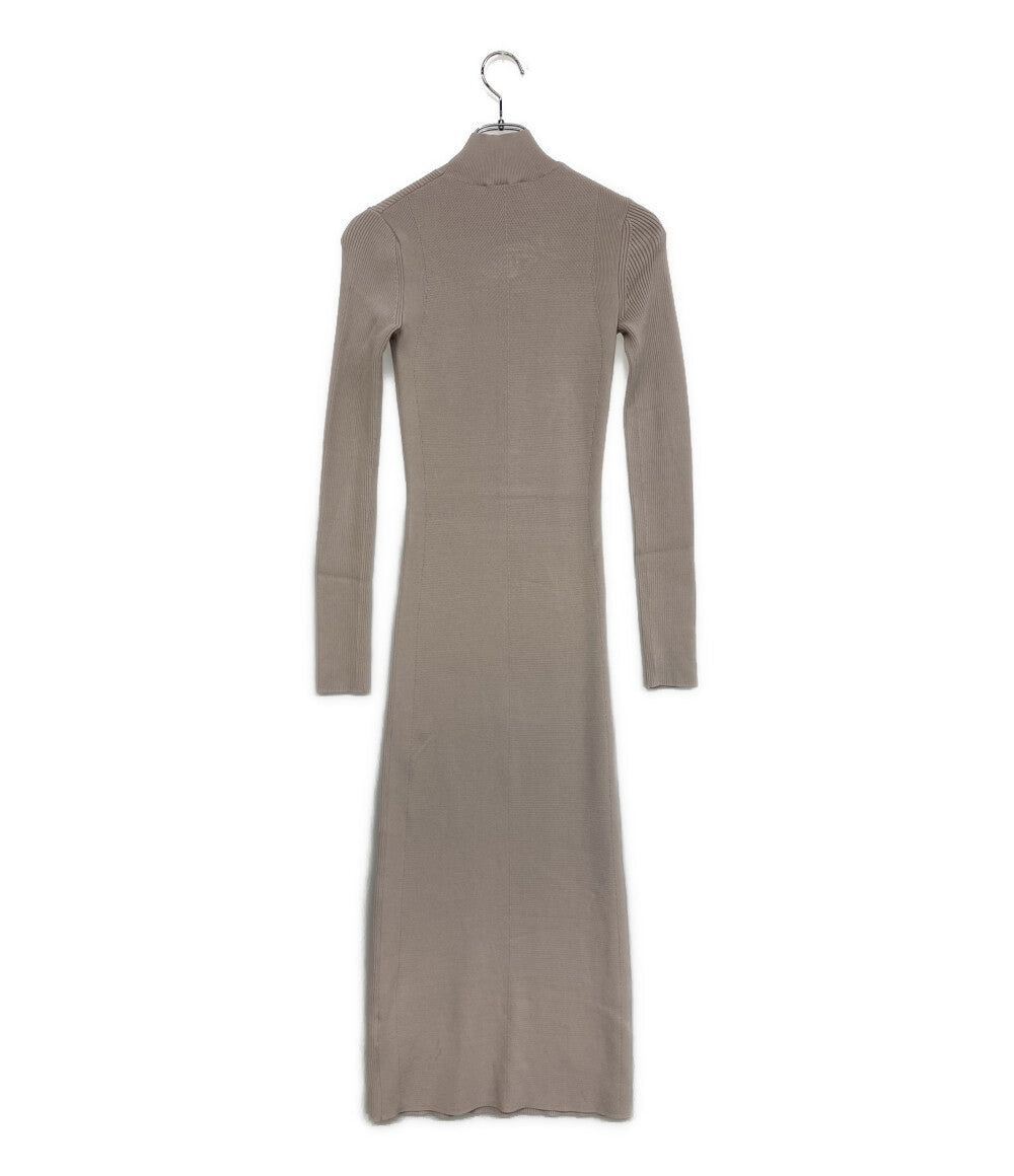 美品 DIESEL Dロゴエンブレムニットリブワンピース 長袖 レディース SIZE S ディーゼル