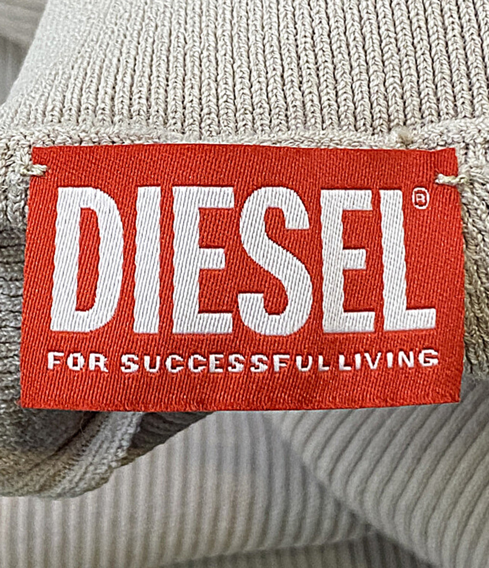 美品 DIESEL Dロゴエンブレムニットリブワンピース 長袖 レディース SIZE S ディーゼル