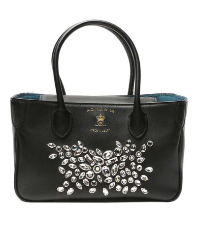 A.D.M.J. ハンドバッグ マドモワゼル ビジュー ブラック レディース エーディーエムジェイ