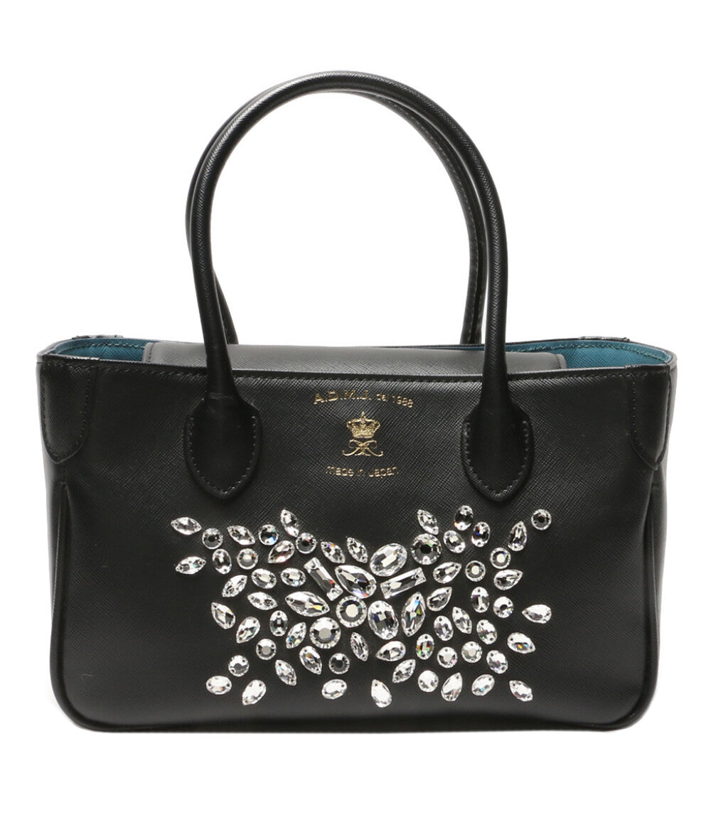 A.D.M.J. ハンドバッグ マドモワゼル ビジュー ブラック レディース エーディーエムジェイ