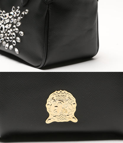 A.D.M.J. ハンドバッグ マドモワゼル ビジュー ブラック レディース エーディーエムジェイ