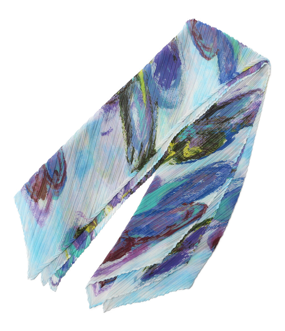 美品 PLEATS PLEASE 大判ストール ブルー系 PP62-AD371 レディース プリーツプリーズ