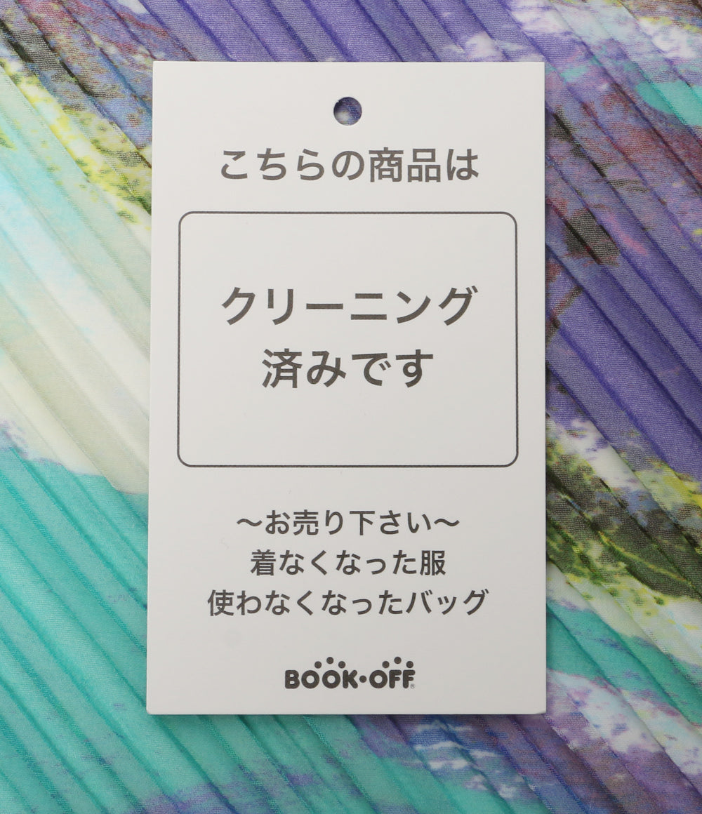 美品 PLEATS PLEASE 大判ストール ブルー系 PP62-AD371 レディース プリーツプリーズ
