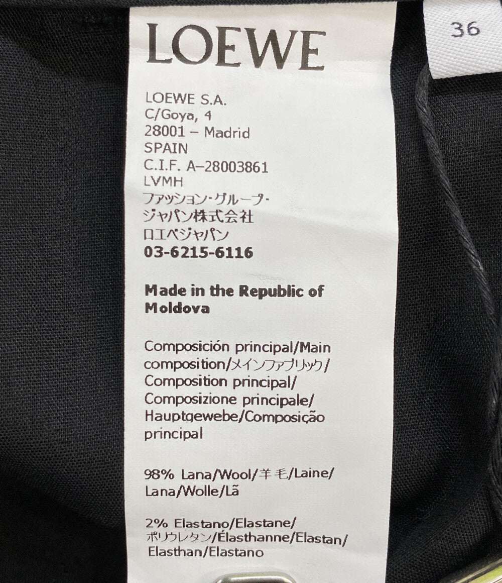 美品 LOEWE スラックス 1720645 BLK レディース SIZE 36 ロエベ