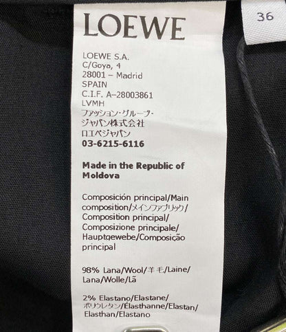 美品 LOEWE スラックス 1720645 BLK レディース SIZE 36 ロエベ
