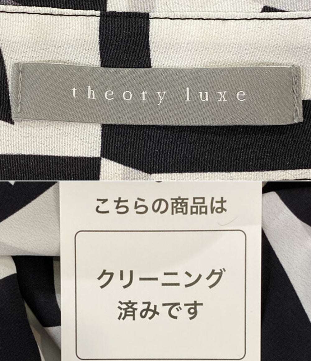theory luxe 長袖ワンピース 総柄 インナードレス付き レディース SIZE 38 セオリーリュクス