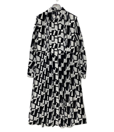 theory luxe 長袖ワンピース 総柄 インナードレス付き レディース SIZE 38 セオリーリュクス