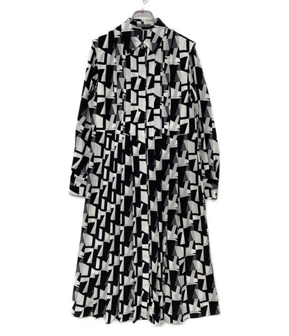 theory luxe 長袖ワンピース 総柄 インナードレス付き レディース SIZE 38 セオリーリュクス