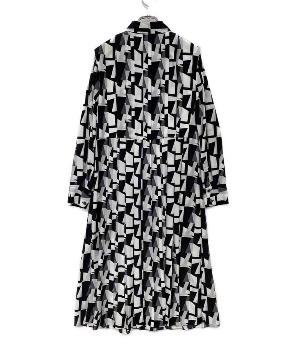 theory luxe 長袖ワンピース 総柄 インナードレス付き レディース SIZE 38 セオリーリュクス