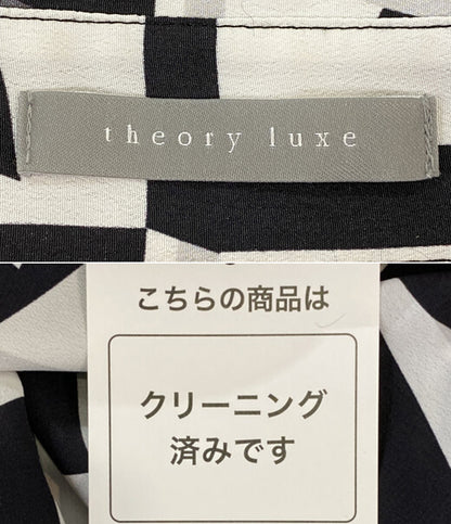 theory luxe 長袖ワンピース 総柄 インナードレス付き レディース SIZE 38 セオリーリュクス
