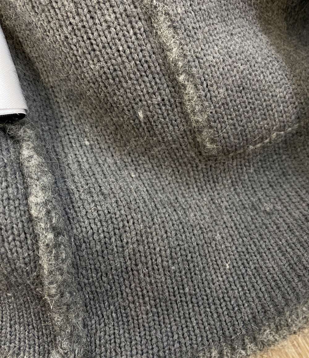 anuans アニュアンス ラクーンブレンドノーカラーニットジャケット レディース SIZE F