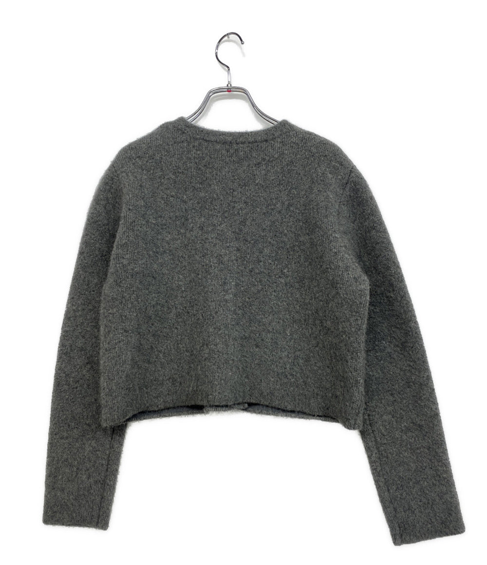 anuans アニュアンス ラクーンブレンドノーカラーニットジャケット レディース SIZE F