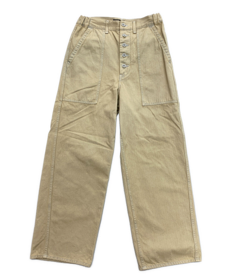 完売☆Drawer ドゥロワー 2024 コットンベイカーパンツ Drawer 25SS ヘリンボーンベイカーパンツ レディース SIZE 34