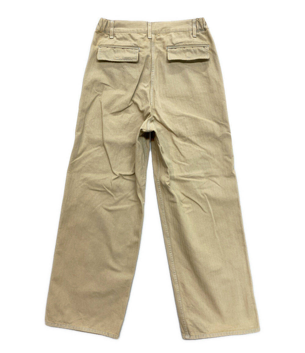 完売☆Drawer ドゥロワー 2024 コットンベイカーパンツ Drawer 25SS ヘリンボーンベイカーパンツ レディース SIZE 34