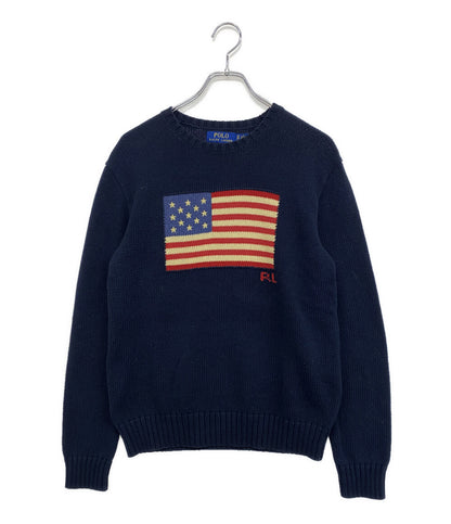 POLO RALPH LAUREN 長袖ニット 星条旗 ネイビー メンズ SIZE XS ポロ・ラルフローレン