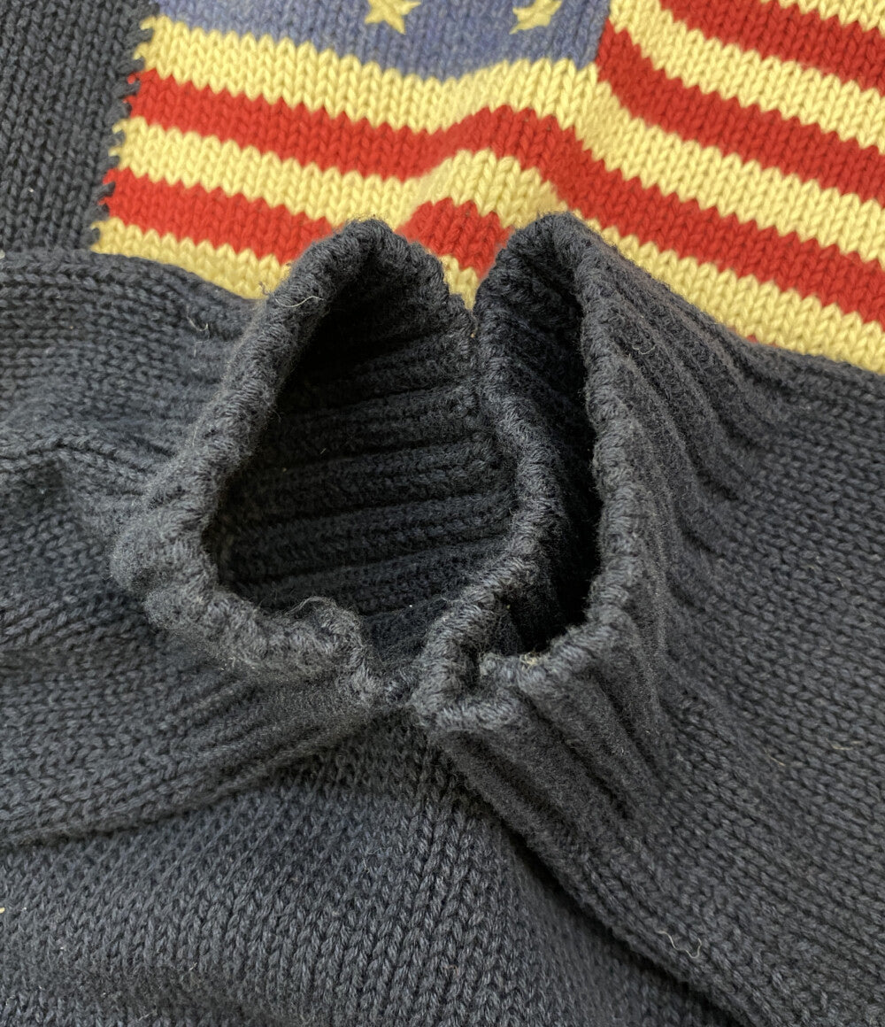 POLO RALPH LAUREN 長袖ニット 星条旗 ネイビー メンズ SIZE XS ポロ・ラルフローレン